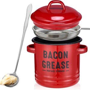 Bacon Grease Container with Strainer Kitchen Oil Storage Can(1 Bowl(Ask for size